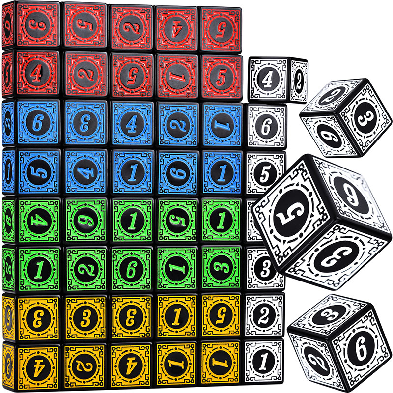 Party Games Group - アクリルブラセット10ピース/セット,彫刻されたパターン,多面体ダイス,6面,rpg,ダンジョンズ,ドラゴンボードゲーム用