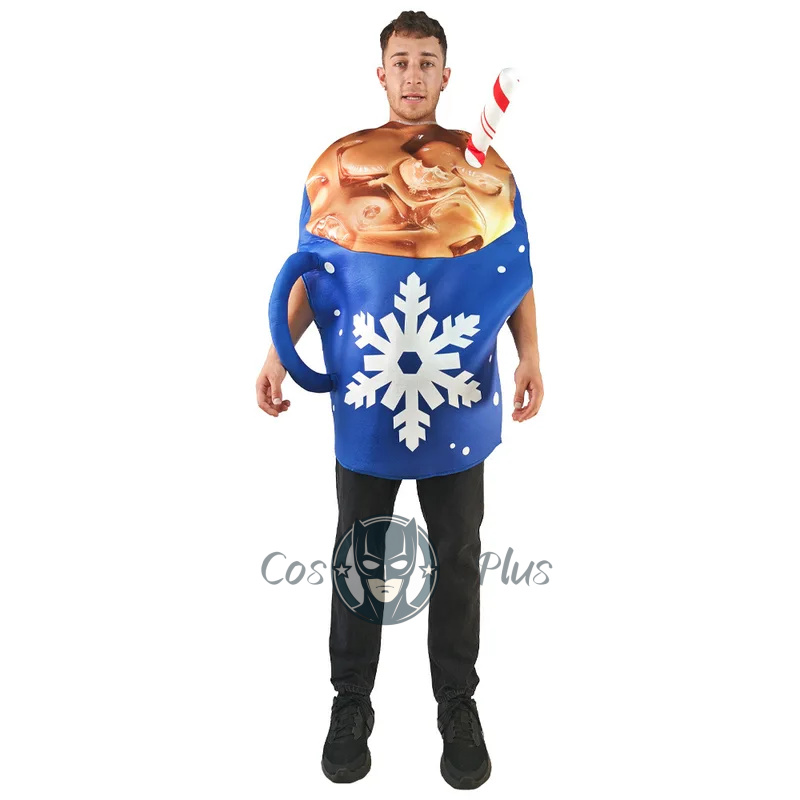 Party Games For Adults - コーラカッププリントコスチュームホットチョコレートカップフェスティバルクリスマスコスプレ衣装大人用フリーサイズパーティーハロウィン感謝祭服