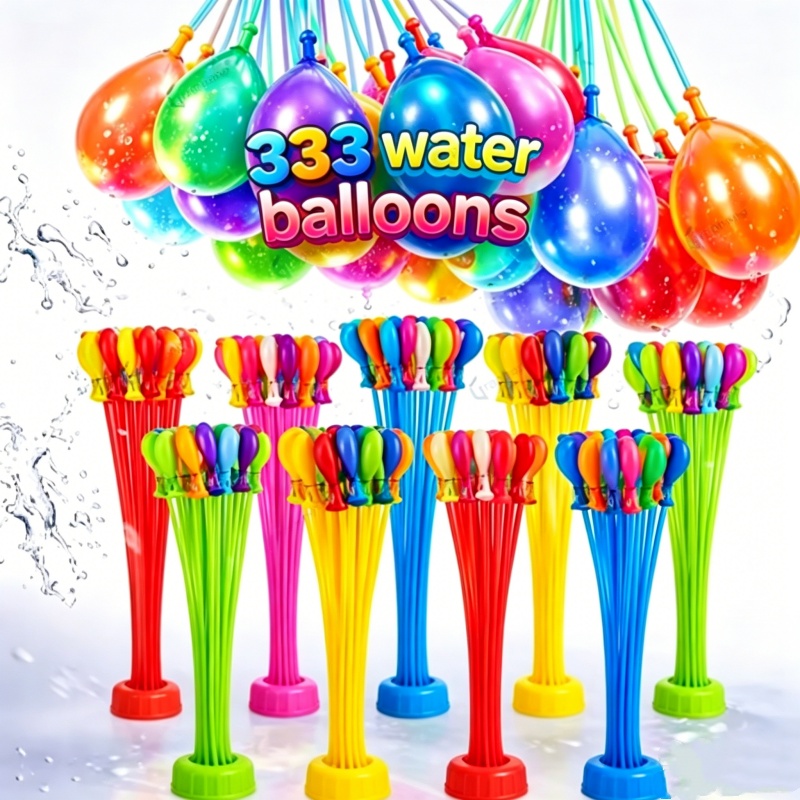Party Games Bomb - 111個入り 夏用水風船：プールパーティー、ビーチ、屋外チームゲーム、おもちゃ、フェスティバル、パーティーデコレーション用の急速充填水風船