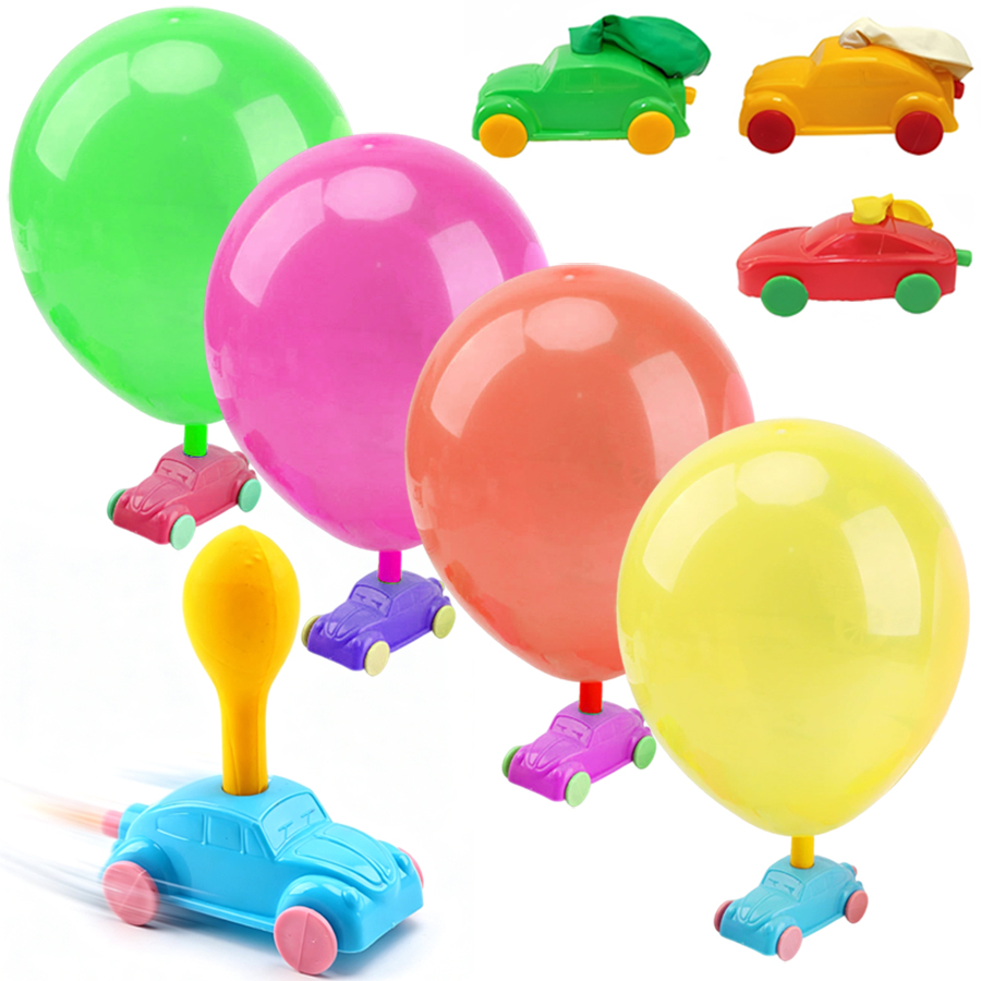Party Games Physical - 2-8個入り バルーン動力車 空気力学慣性レーシングカー 科学実験 知育玩具 DIY