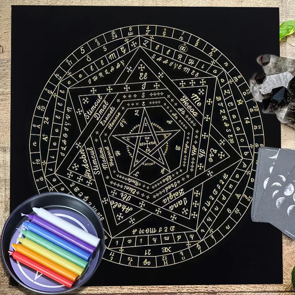 Zodiac Party Games - タロットカードテーブルクロス シギル・デ・アエメス 星座の輪 占星術チャート 祭壇クロス タロットスプレッドクロス