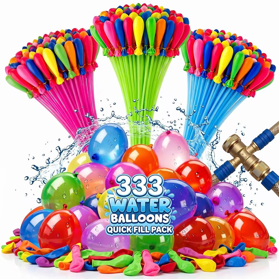 Party Games Bomb - 333個入りクイックフィル水風船、自動結び水爆弾、子供用夏の屋外プールビーチスプラッシュおもちゃ、家族パーティー楽しいゲーム
