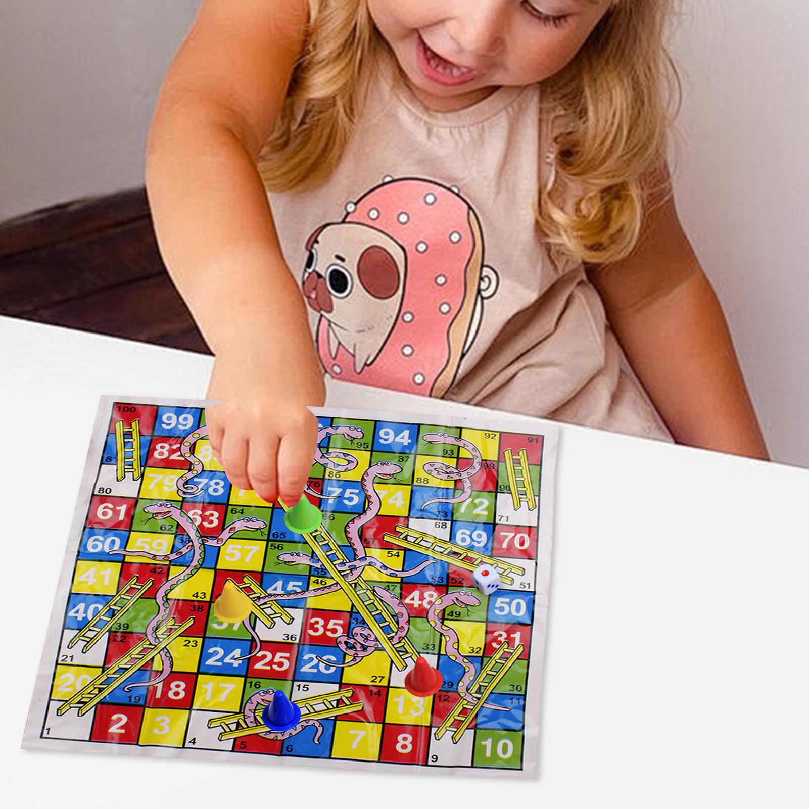 Party Games Kids And Adults - ミニスネークアンドラダーボードゲームセット、コンパクトなデザインのポータブル折りたたみチェスおもちゃ、家族、子供、大人向け パーティー旅行