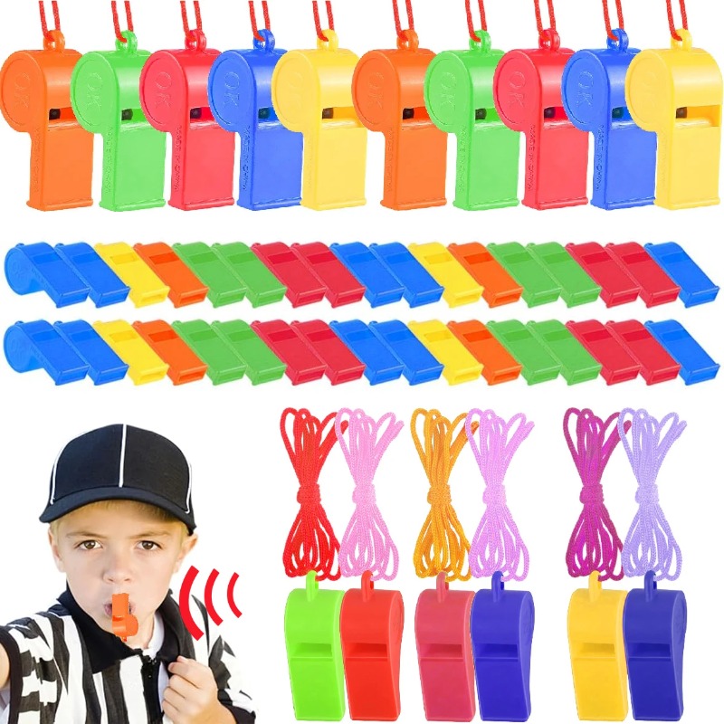 Party Games No Props - 100個入り ランダムカラー 誕生日ホイッスル 子供パーティー 雰囲気を盛り上げる小道具 クリスマス
