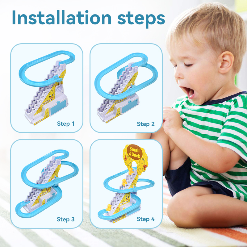 階段を登るトラックおもちゃ電気アヒル DIY レールレーシン - Ladder Toss Set のレビューと価格