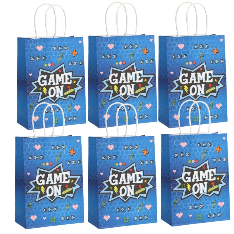 6/24 個ビデオゲームテーマ紙ギフト包装袋ゲームオーバーキ - Party Games Group のレビューと価格
