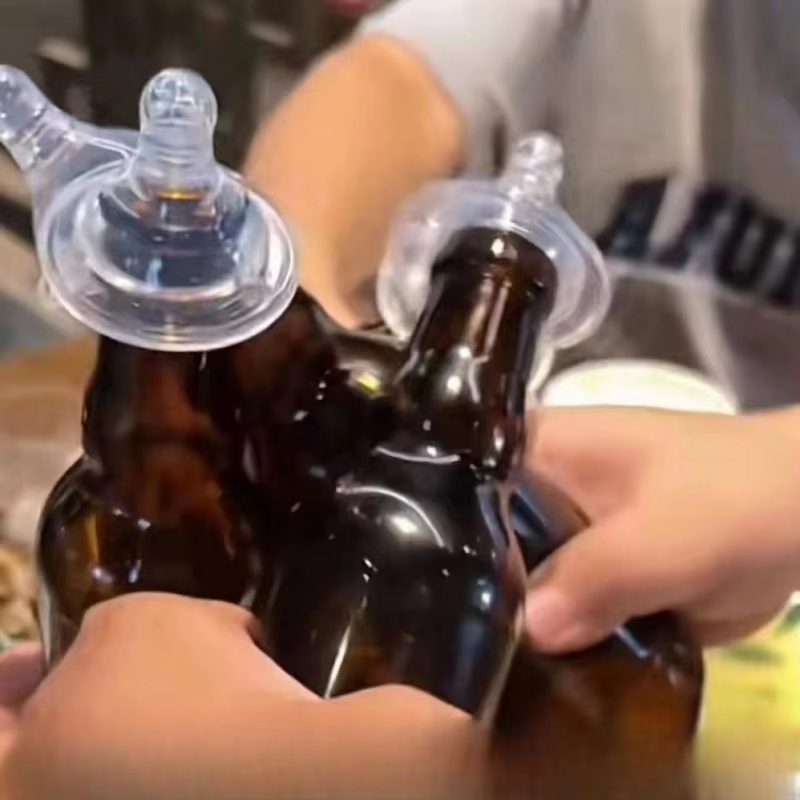 シリコン製ニップルボトルキャップ 大人用小麦ジュース用おしゃ - Party Games Adults Drinking のレビューと価格