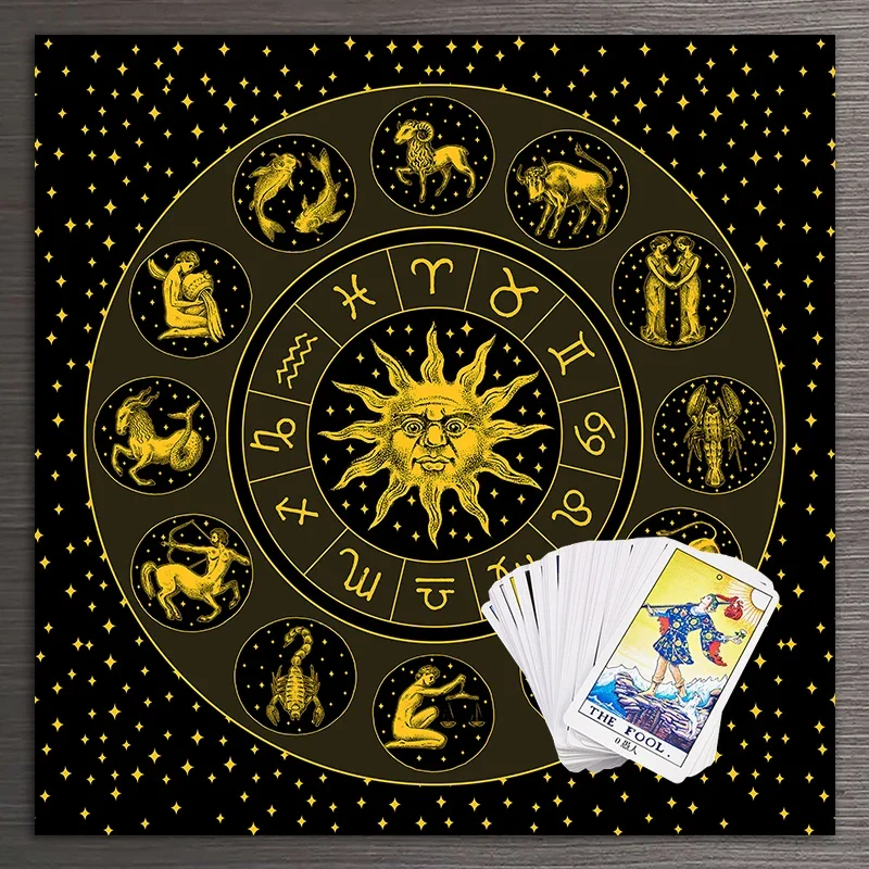 タロットクロス ゴールドサンゾディアック ベルベットクロス  - Zodiac Party Games のレビューと価格