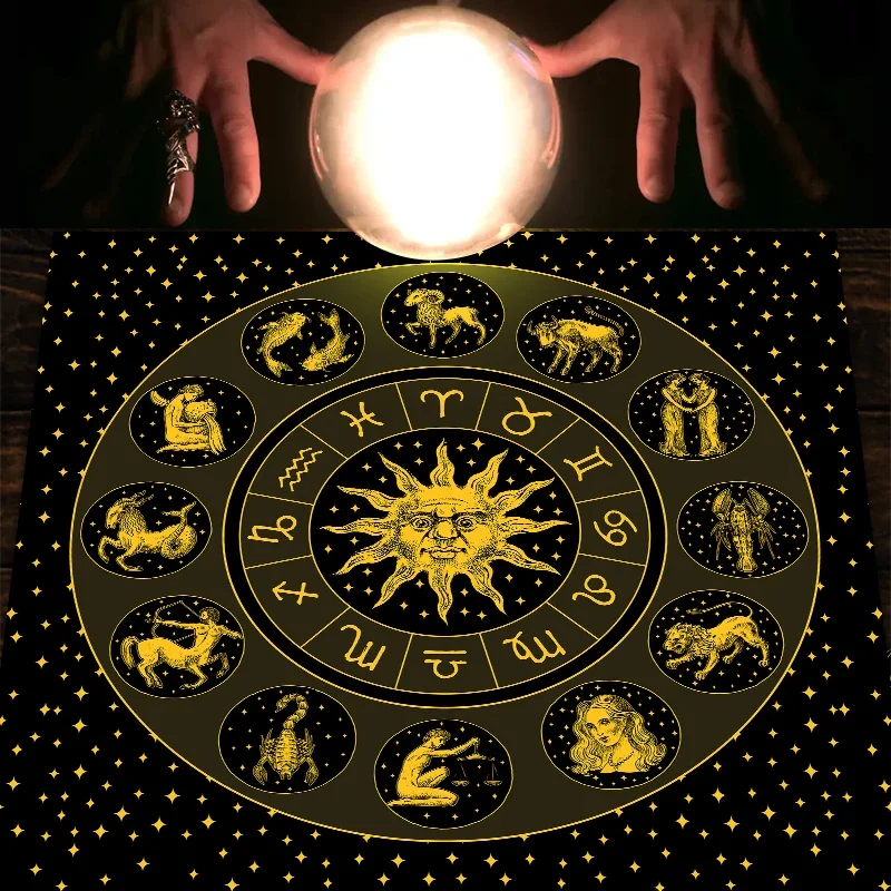 タロットクロス ゴールドサンゾディアック ベルベットクロス  - Zodiac Party Games のレビューと価格