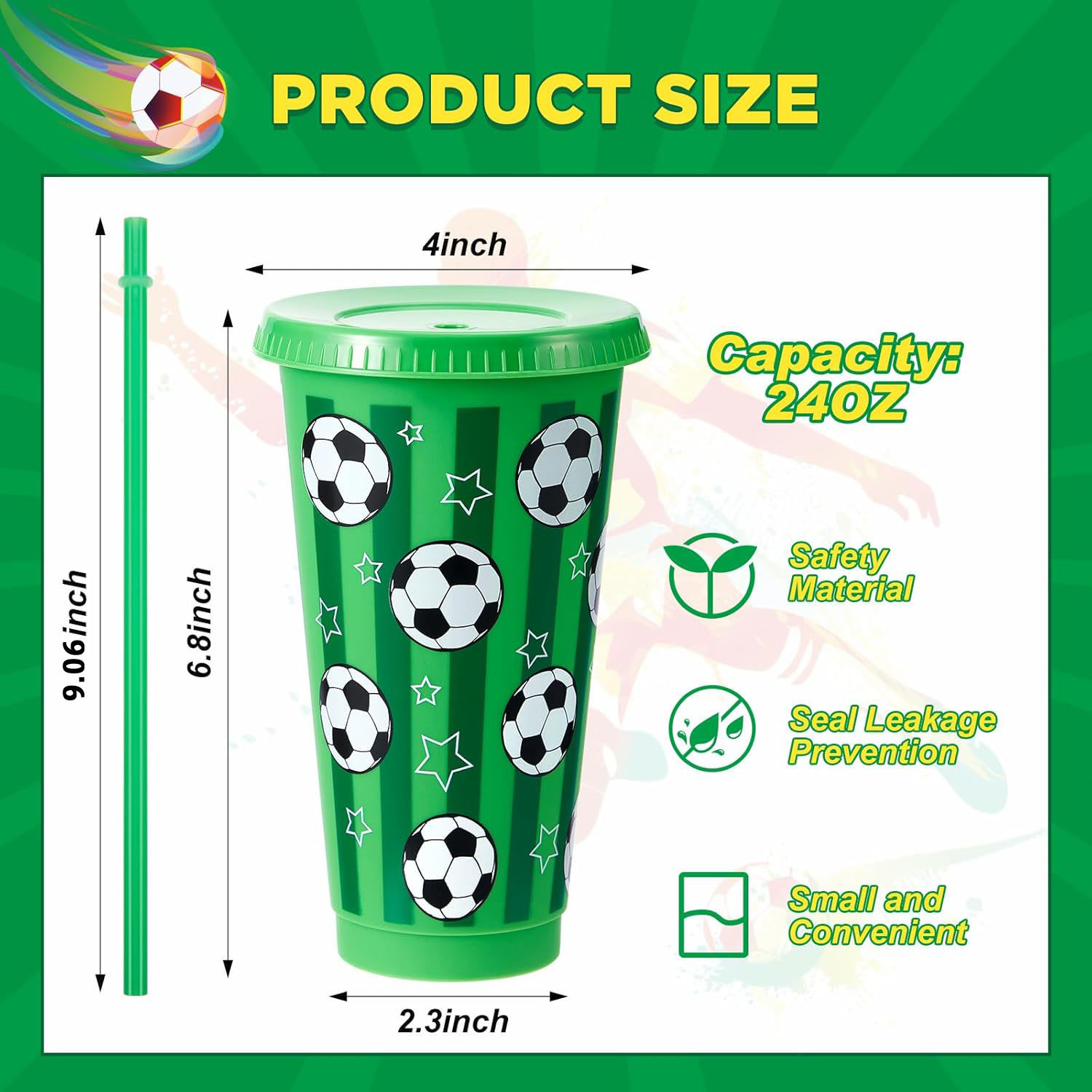 6/12個入り 710ML プラスチック製サッカーカップ 2 - Party Games Adults Drinking のレビューと価格