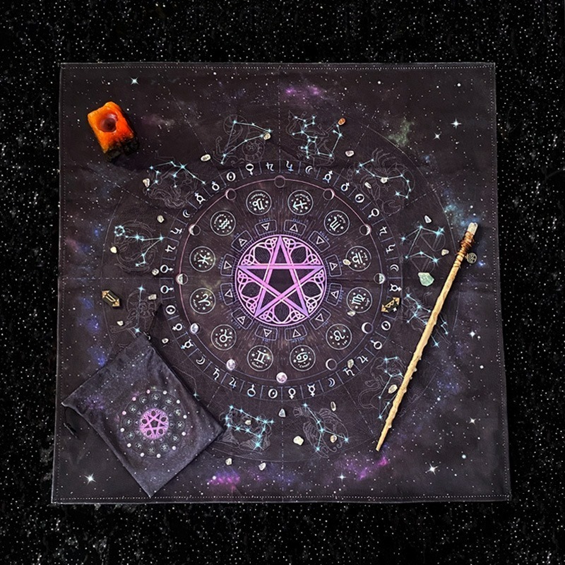 タロットテーブルクロス マンダラフラワー 12星座 占星術  - Zodiac Party Games のレビューと価格