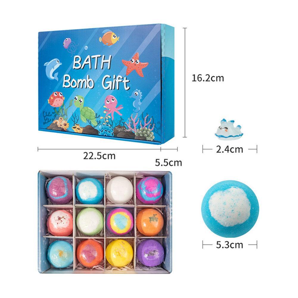 12個入り子供用バスボム、海の生き物のおもちゃ入り、発泡入浴 - Party Games Bomb のレビューと価格