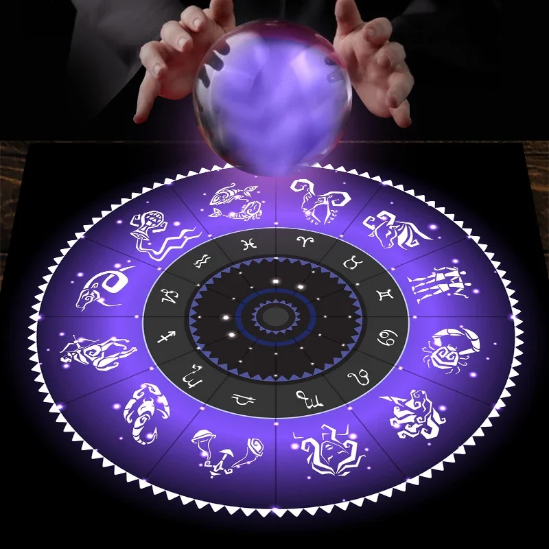 タロットクロス紫干支ホイールベルベットクロス占いボードゲーム - Zodiac Party Games のレビューと価格