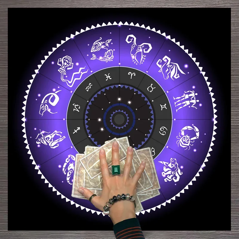 タロットクロス紫干支ホイールベルベットクロス占いボードゲーム - Zodiac Party Games のレビューと価格