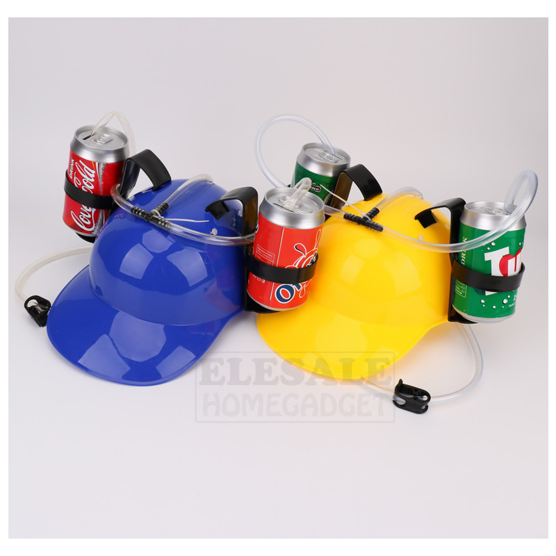 創造的な怠惰な飲酒帽子ビールサダ缶デュアルホルダーヘルメット - Party Games Adults Drinking のレビューと価格