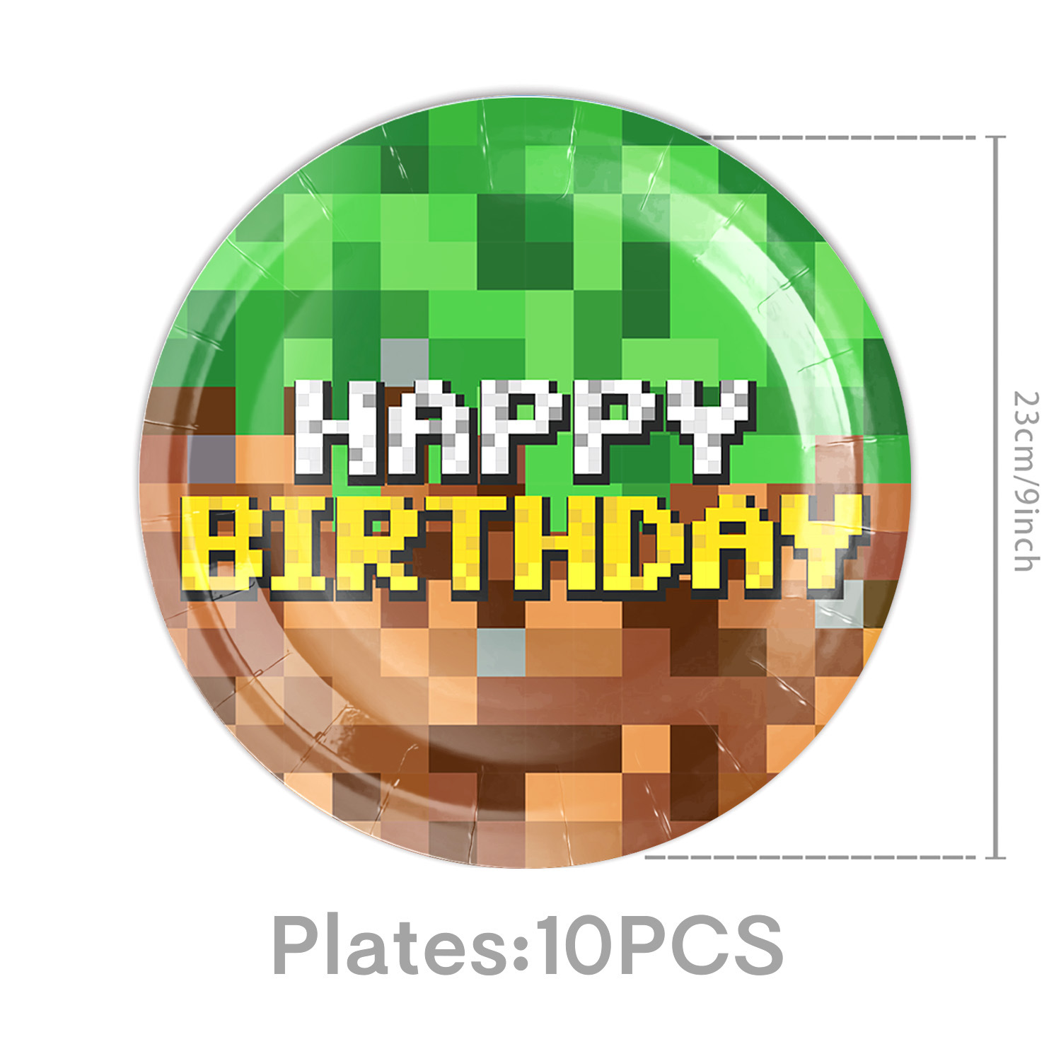 Minecraftテーマの誕生日パーティー用品使い捨て食器セ - Party Games Group のレビューと価格