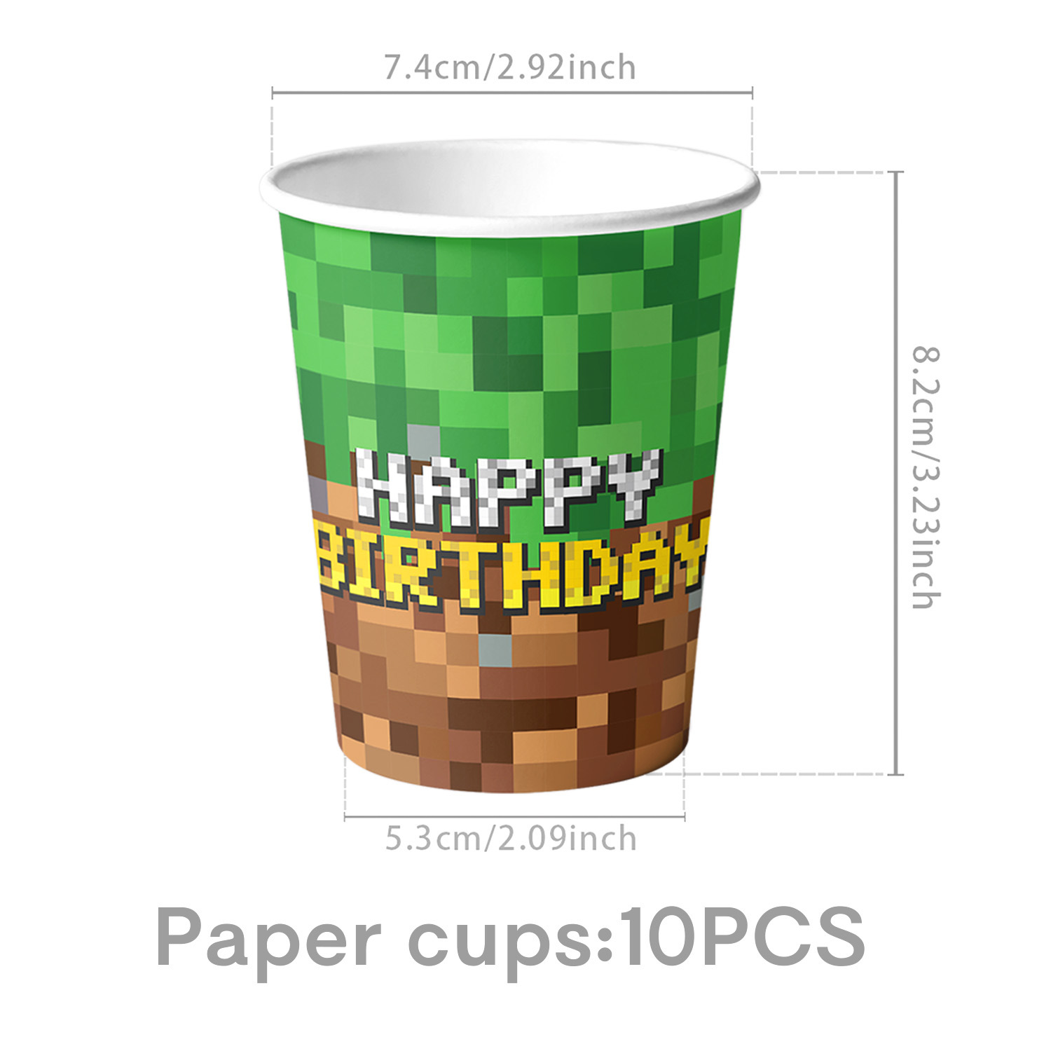 Minecraftテーマの誕生日パーティー用品使い捨て食器セ - Party Games Group のレビューと価格