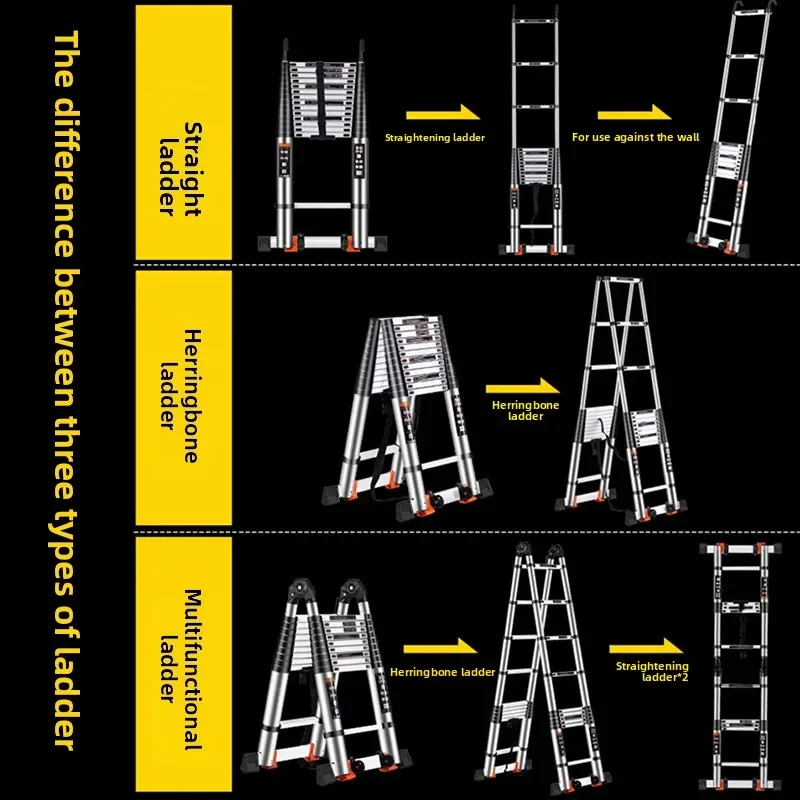 伸縮はしご アルミ合金多機能ジョイントヘリンボーンはしご 折 - Ladder Toss Set のレビューと価格